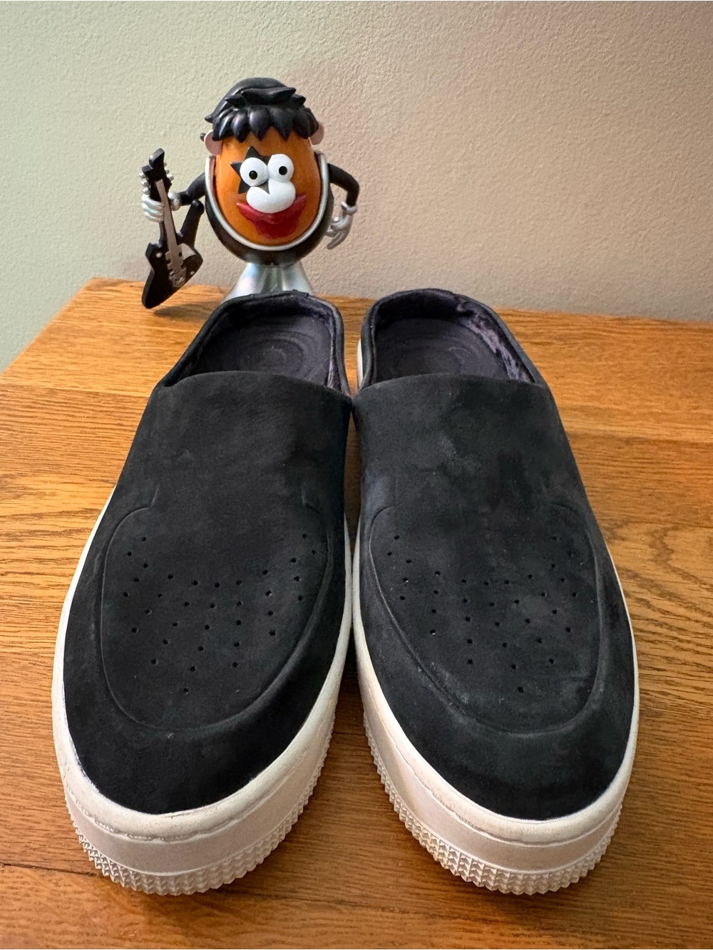 Nike Black Slip-On Clogs with White Platform Sole